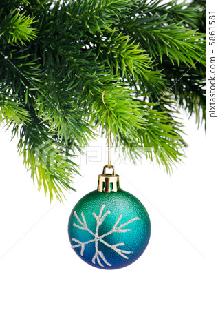 Christmas concept with baubles on white 5861581
