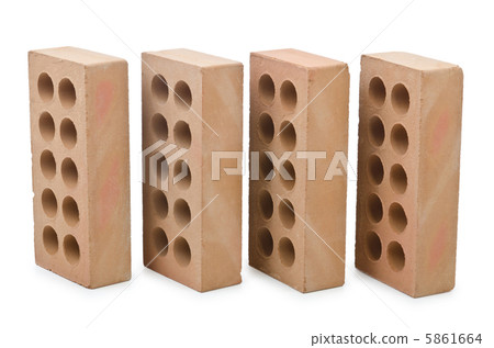 Clay bricks isolated on the white Clay bricks isolated on the white 5861664