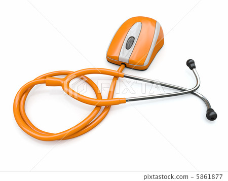 Stethscope and computer mouse. Medical Technologies. 5861877