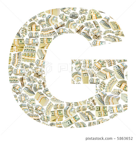 Letter made from dollar stacks Letter made from dollar stacks 5863652