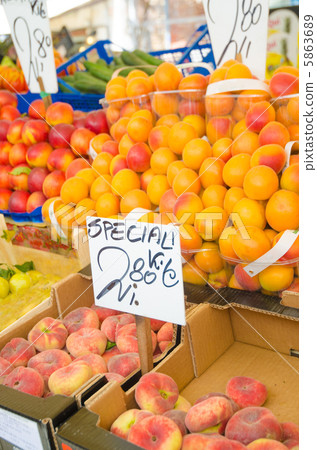 Fruits and vegetables at the market stall Fruits and vegetables at the market stall 5863689