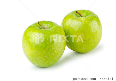 Green apples isolated on the white background Green apples isolated on the white background 5864141