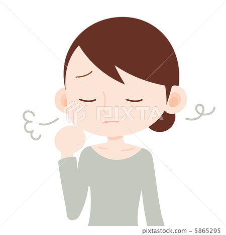 閉上女性上半身的眼睛呼氣 閉上女性上半身的眼睛呼氣 5865295