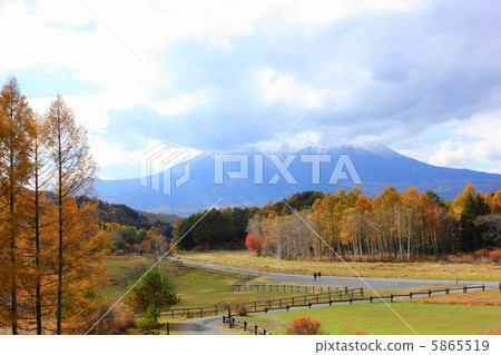 Ontakiyama from the village of Kiso Ma 5865519
