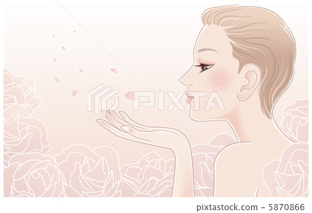 玫瑰花瓣典雅的秀麗秀麗女性美化圖像例證 5870866