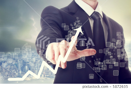 A businessman pointing to the club A businessman pointing to the club 5872635