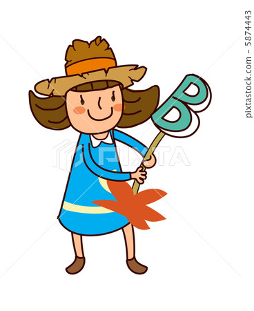 Portrait of girl holding alphabet b Portrait of girl holding alphabet b 5874443