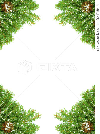 Christmas framework with snow and cones Christmas framework with snow and cones 5875605
