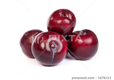 Group of plums  on white 5876321