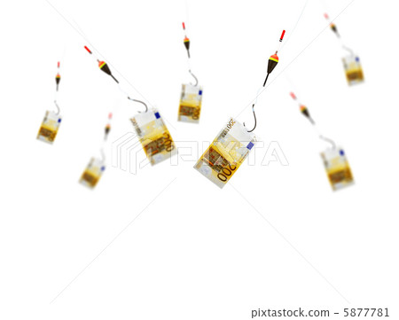 Money, bobber and fish-hook 5877781