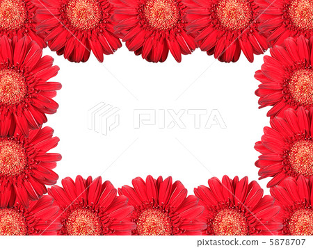 Abstract frame with red flowers 5878707