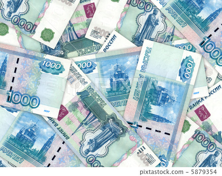 Background of money pile 1000 russian rouble Background of money pile 1000 russian rouble 5879354