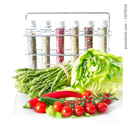 vegetables and spices on kitchen table vegetables and spices on kitchen table 5879916