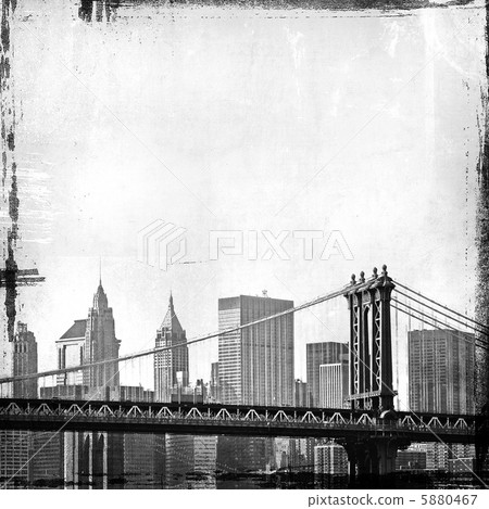 grunge image of new york skyline - Stock Illustration [5880467] - PIXTA