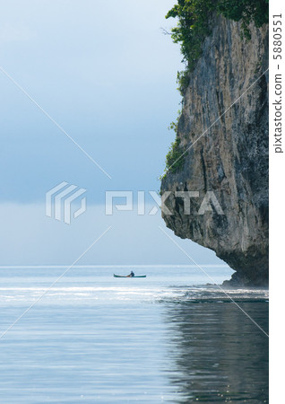 Fisherman in a boat, Banda sea, Indonesia 5880551