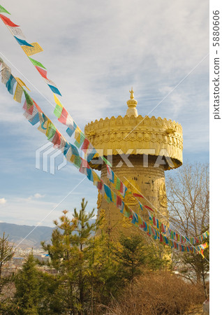 the biggest tibetan prayer wheel in the world, shangri-la, china 5880606