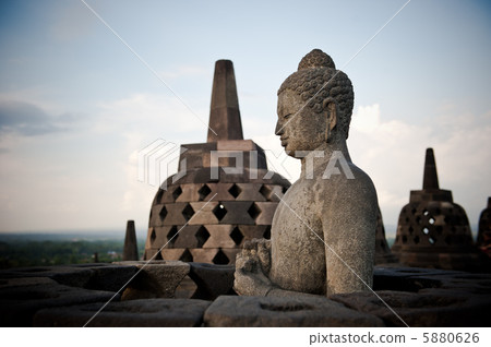 Buddha statue at Borobudur temple, Java, Indonesia 5880626