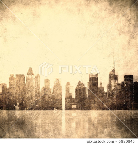 grunge image of new york skyline grunge image of new york skyline 5880845