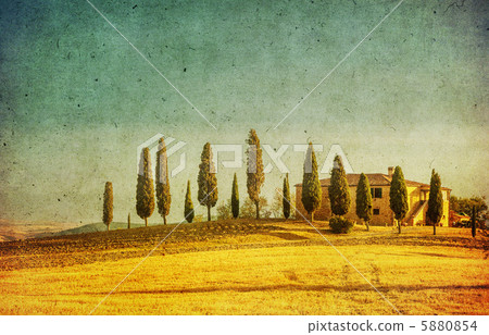 vintage tuscan landscape vintage tuscan landscape 5880854