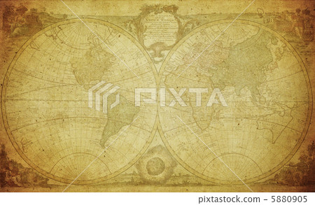 vintage map of the world 1744.. vintage map of the world 1744.. 5880905