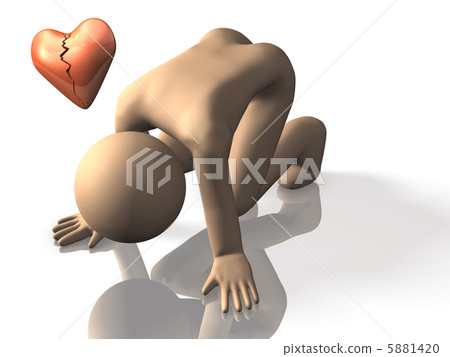 傷心的3DCG例證 5881420