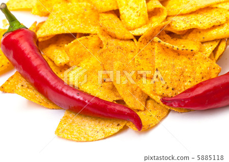 Spicy Corn Chips with Chilli Pepper 5885118