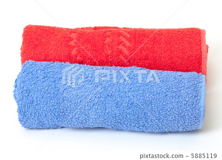 Rolled red and blue towels Rolled red and blue towels 5885119