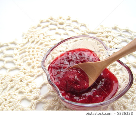 Handmade wild strawberry jam and lace knitting Handmade wild strawberry jam and lace knitting 5886328