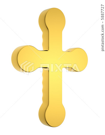 Jewelery and religion: golden cross isolated Jewelery and religion: golden cross isolated 5887727