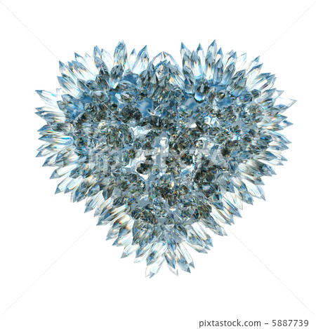 sharp love and jealousy: crystal heart shape isolated sharp love and jealousy: crystal heart shape isolated 5887739