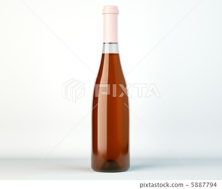 Corked bottle of white wine or brandy 5887794