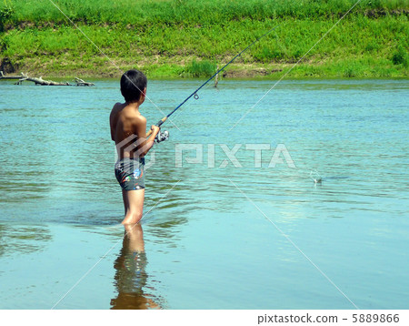 boy fishing with spinning 5889866
