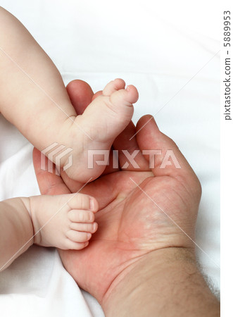 baby foots on father palm baby foots on father palm 5889953