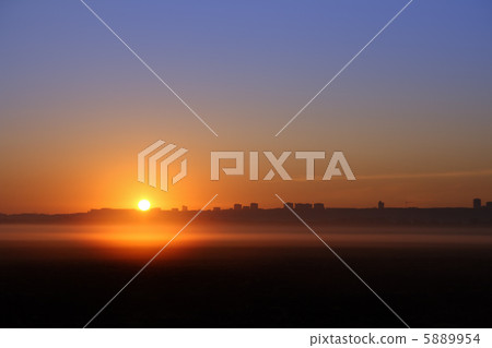 sunrise over far town sunrise over far town 5889954