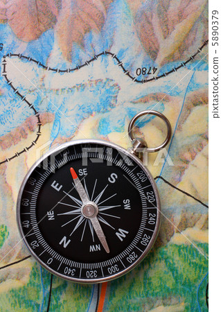 compass on geography map 5890379