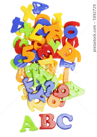ABC lettering near plastic alphabet 5892729