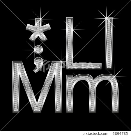metall diamond letters and numbers big and small 5894785