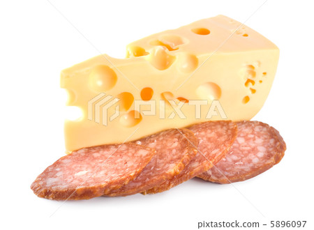 Cheese and Sausage isolated Cheese and Sausage isolated 5896097