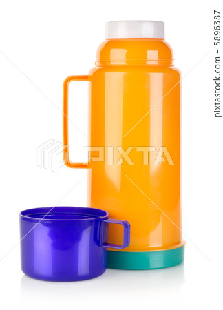 Plastic thermos isolated Plastic thermos isolated 5896387