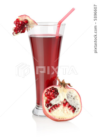 Pomegranate juice isolated on a white 5896607