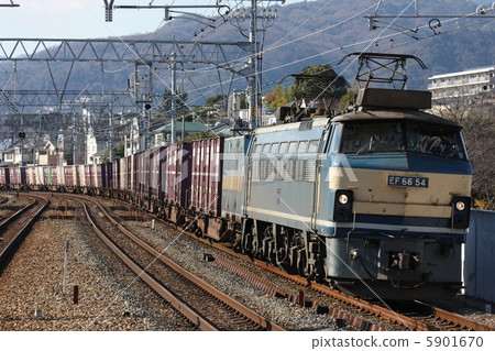 EF 66號54號新近更新的彩色集裝箱貨運列車 5901670