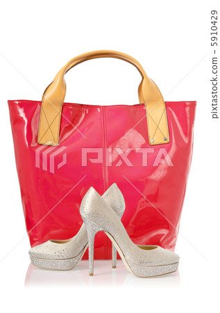 Elegant bag and shoes on white Elegant bag and shoes on white 5910429