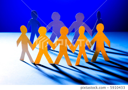 Paper people in teamworking concept Paper people in teamworking concept 5910433