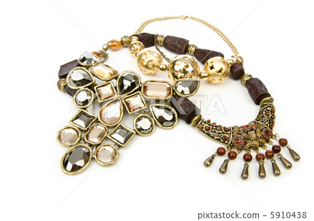 Nice necklase isolated on the white Nice necklase isolated on the white 5910438