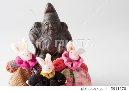 Zodiac handmade rabbit and Seven Lucky God · Ebisu 5911378