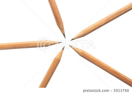 Pencils aligned in pentagon 5913788