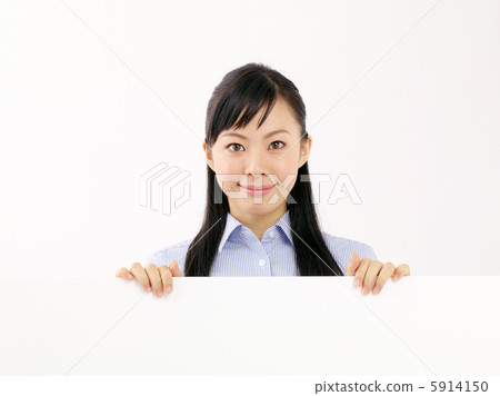 A girl with a white board A girl with a white board 5914150