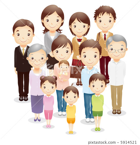 大家庭例證 5914521