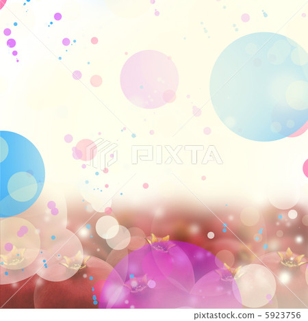 Colorful holiday background with confetti and pomegranate 5923756