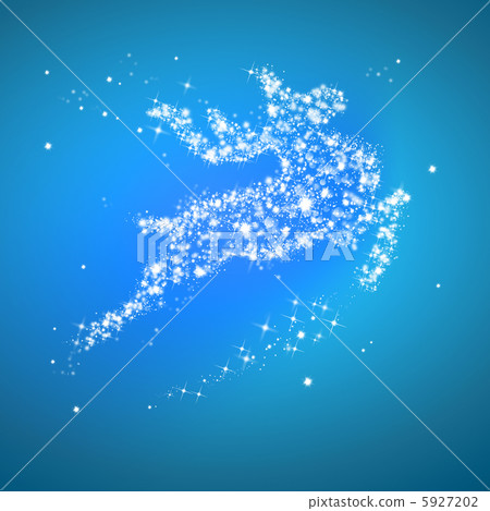 Christmas deer jumping, starry background Christmas deer jumping, starry background 5927202